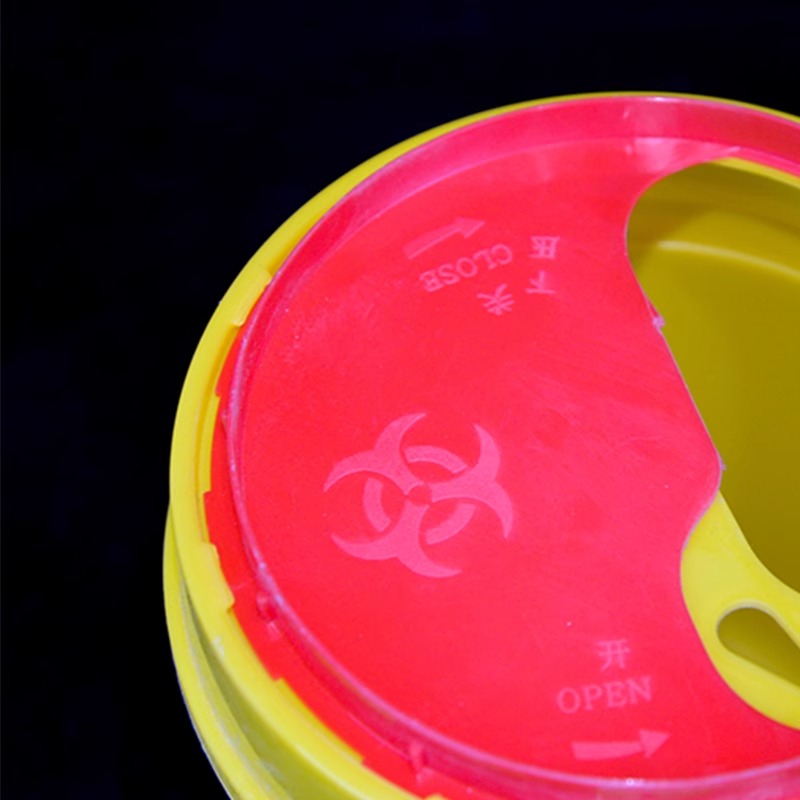 3L利器盒圆形一次性黄色医院实验室所用废物盒桶身加强加厚垃圾桶图3
