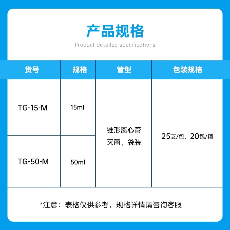 Tigergene实验室一次性15ml 50毫升离心管PP材质TG-15-M TG-50-M图2