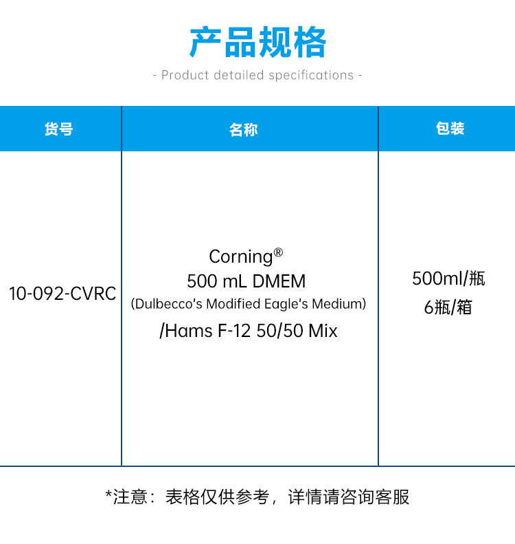 corning康宁DMEM/F12培养基 (含谷氨酰胺, HEPES) 10-092-CVRC图3